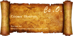 Csoma Oberon névjegykártya